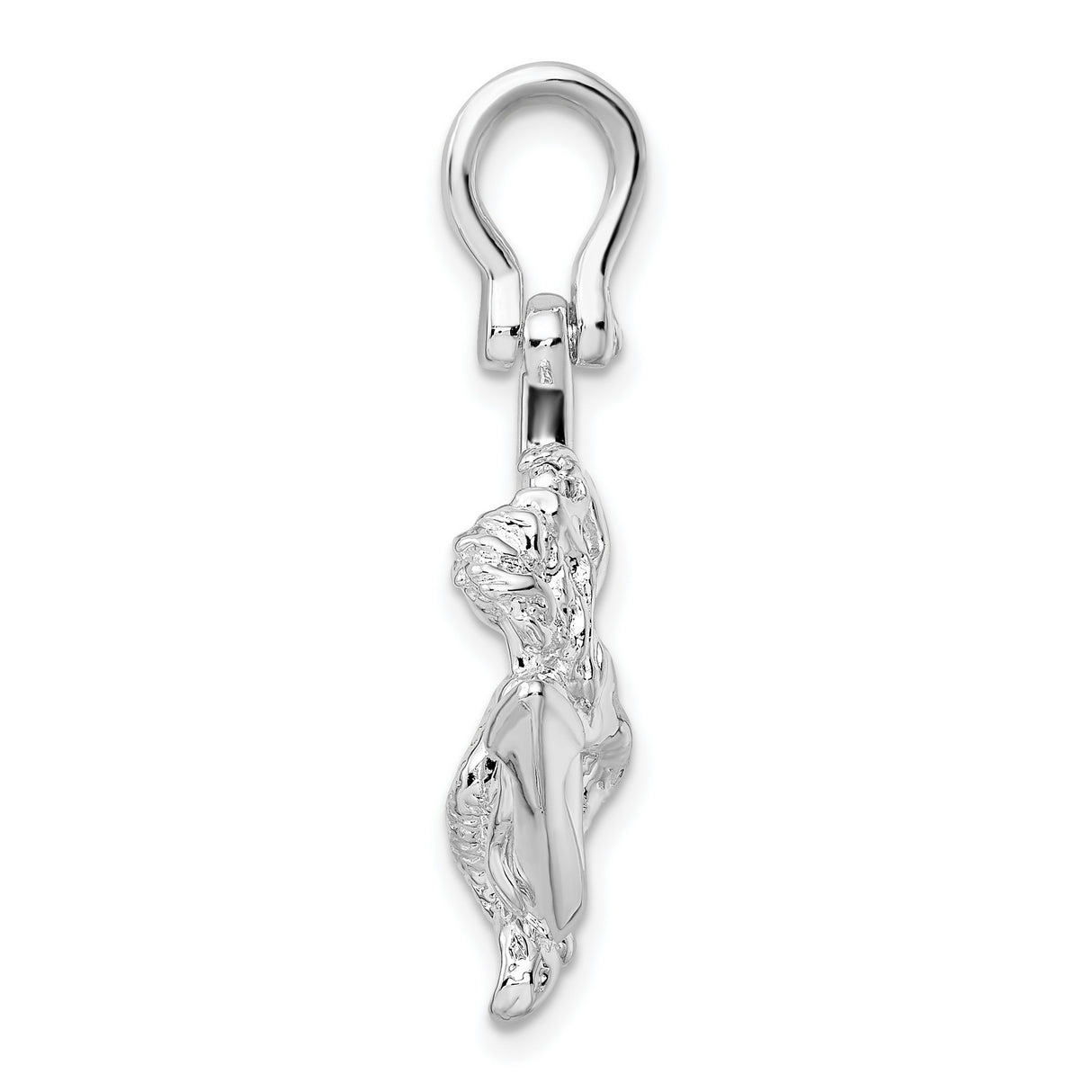 Sterling Silver Mermaid Anchor Pendant, Nautical Fantasy Marine Charm for Women or Unisex Wear