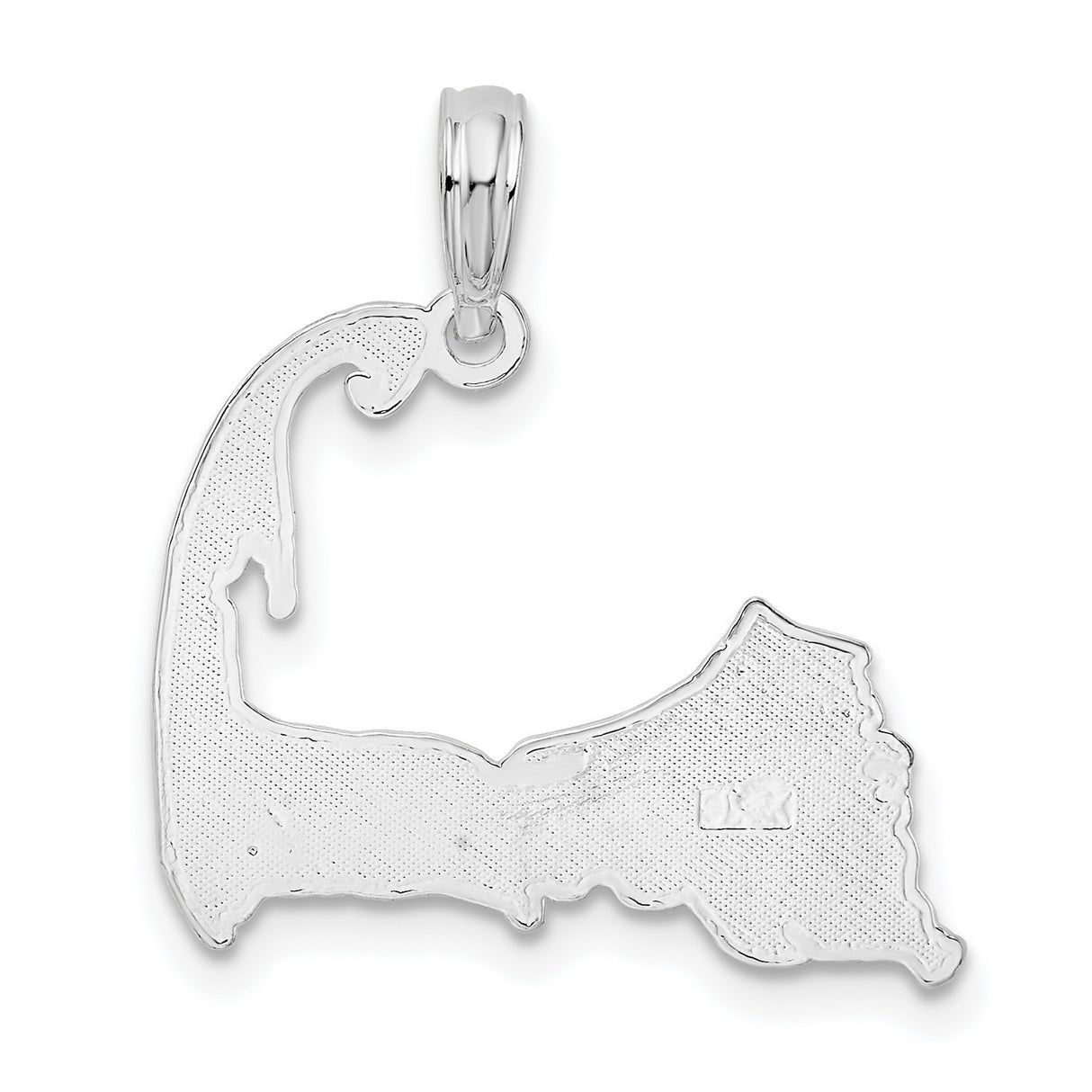 Sterling Silver Cape Cod Pendant, Nautical Map Charm with Cape Cod Script