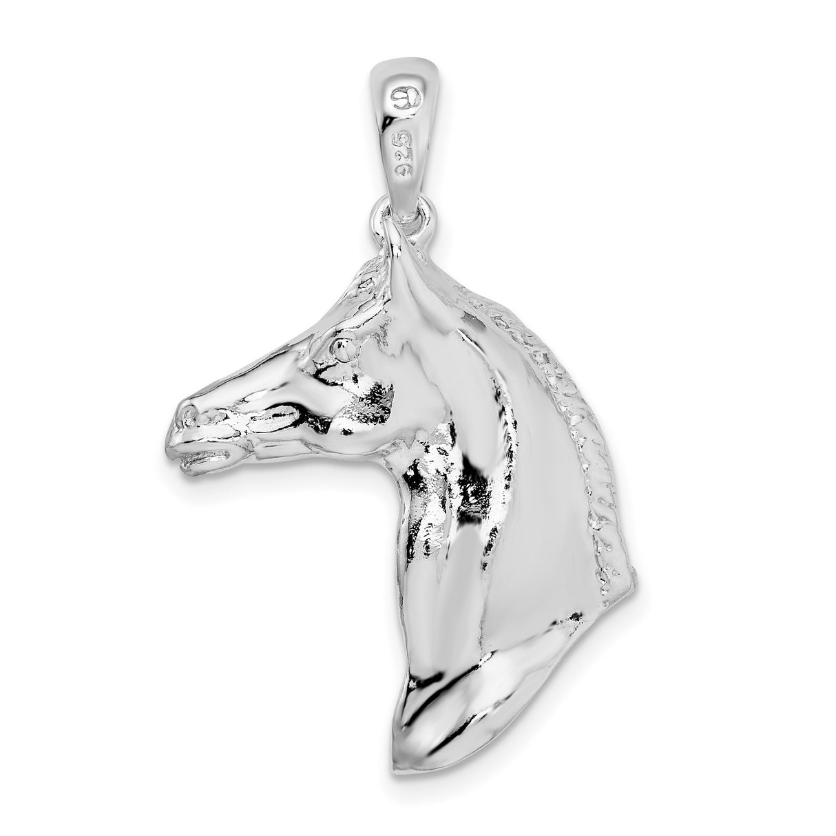 Sterling Silver Horse Head Pendant, Realistic Equestrian Design, Unisex Western Style Charm