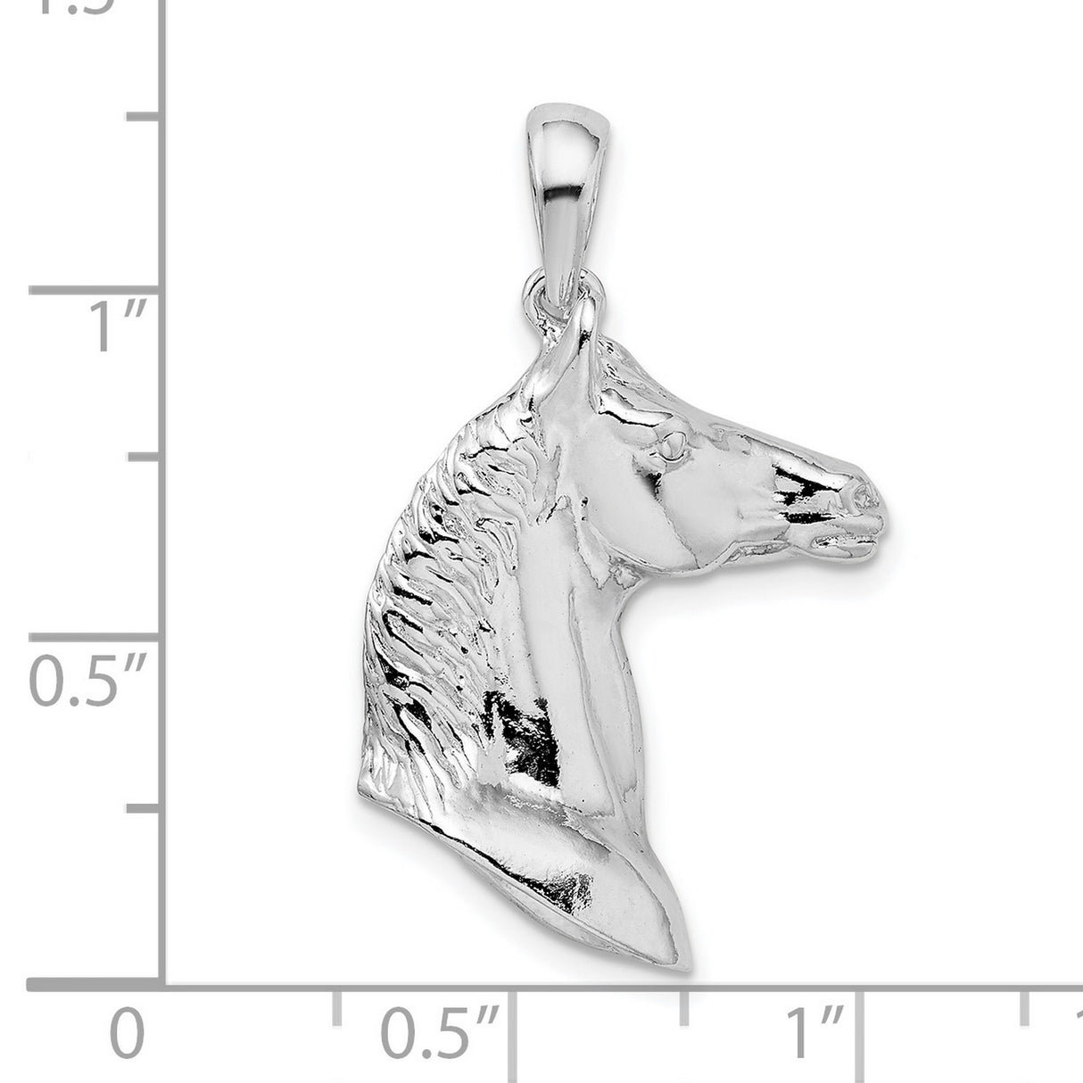 Sterling Silver Horse Head Pendant, Realistic Equestrian Design, Unisex Western Style Charm