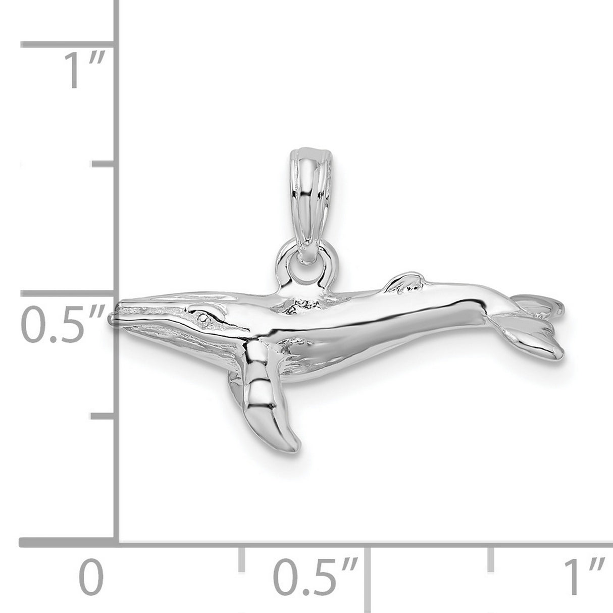 Sterling Silver Humpback Whale Pendant with Detailed Ocean Animal Design for Women or Unisex