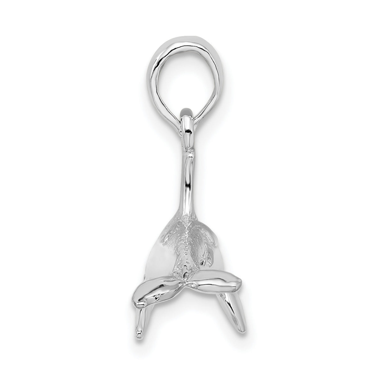 Sterling Silver Orca Dolphin Pendant, Detailed Whale Charm, Nautical Animal Jewelry