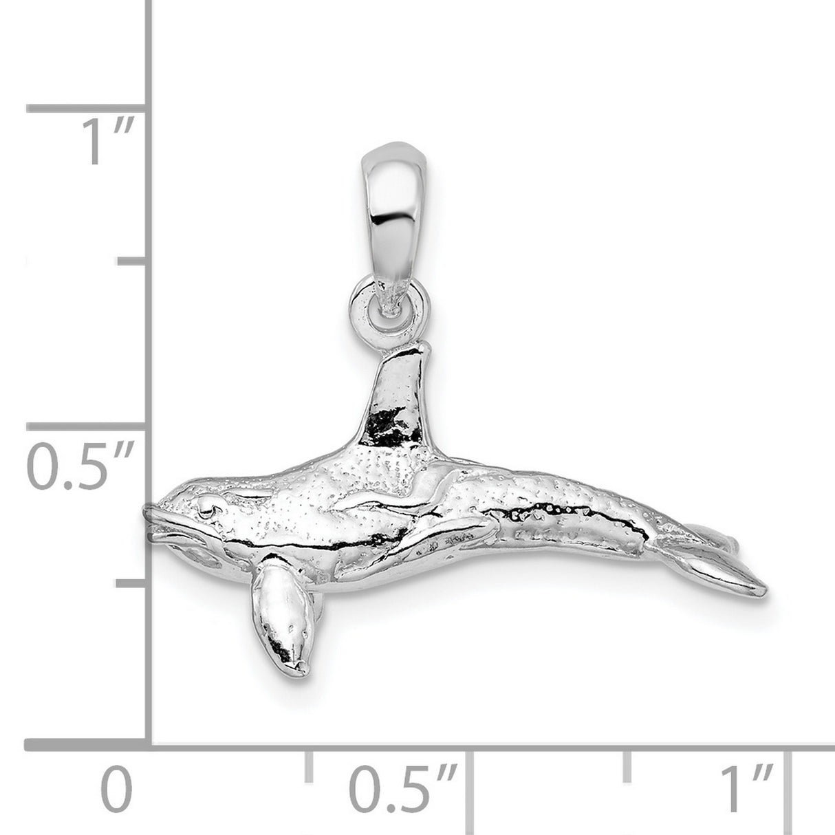 Sterling Silver Orca Dolphin Pendant, Detailed Whale Charm, Nautical Animal Jewelry