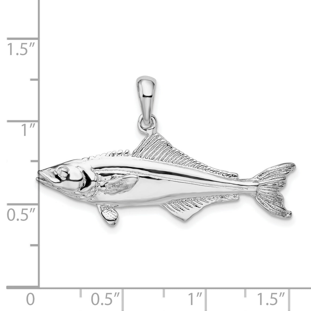 Sterling Silver Fish Pendant with 3D Angler Design, Nautical Ocean Charm for Men and Women
