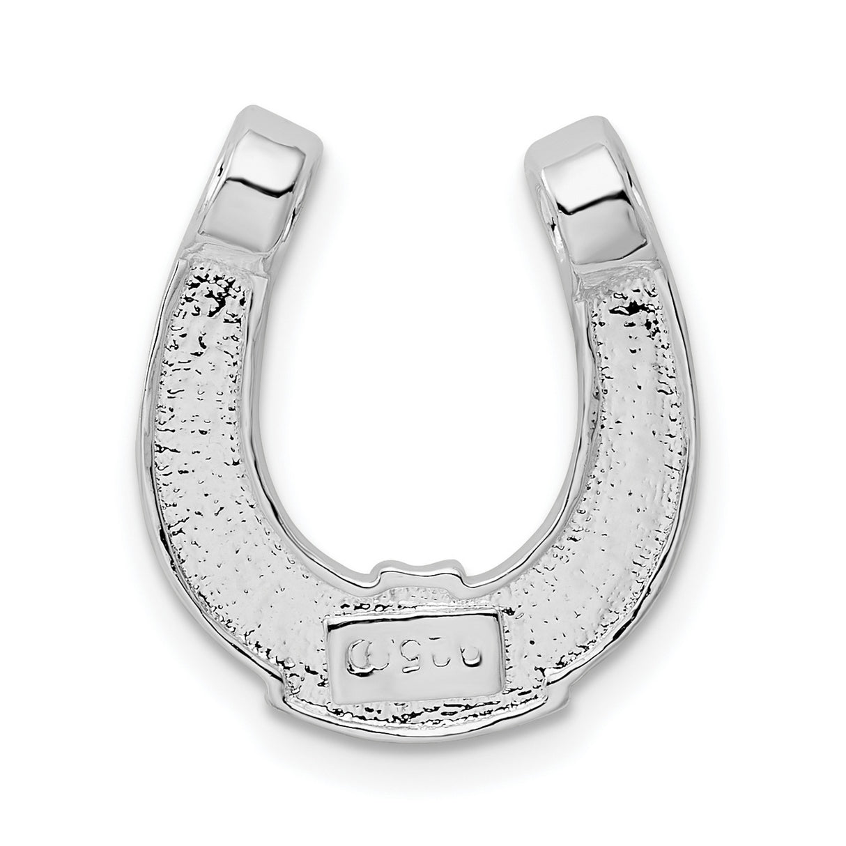 Sterling Silver Horseshoe Pendant Charm with Detailed Accents, Lucky Western Symbol