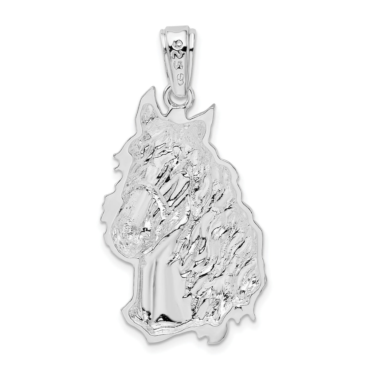 Sterling Silver Horse Head Pendant with Flowing Mane, Rustic Boho Equestrian Style