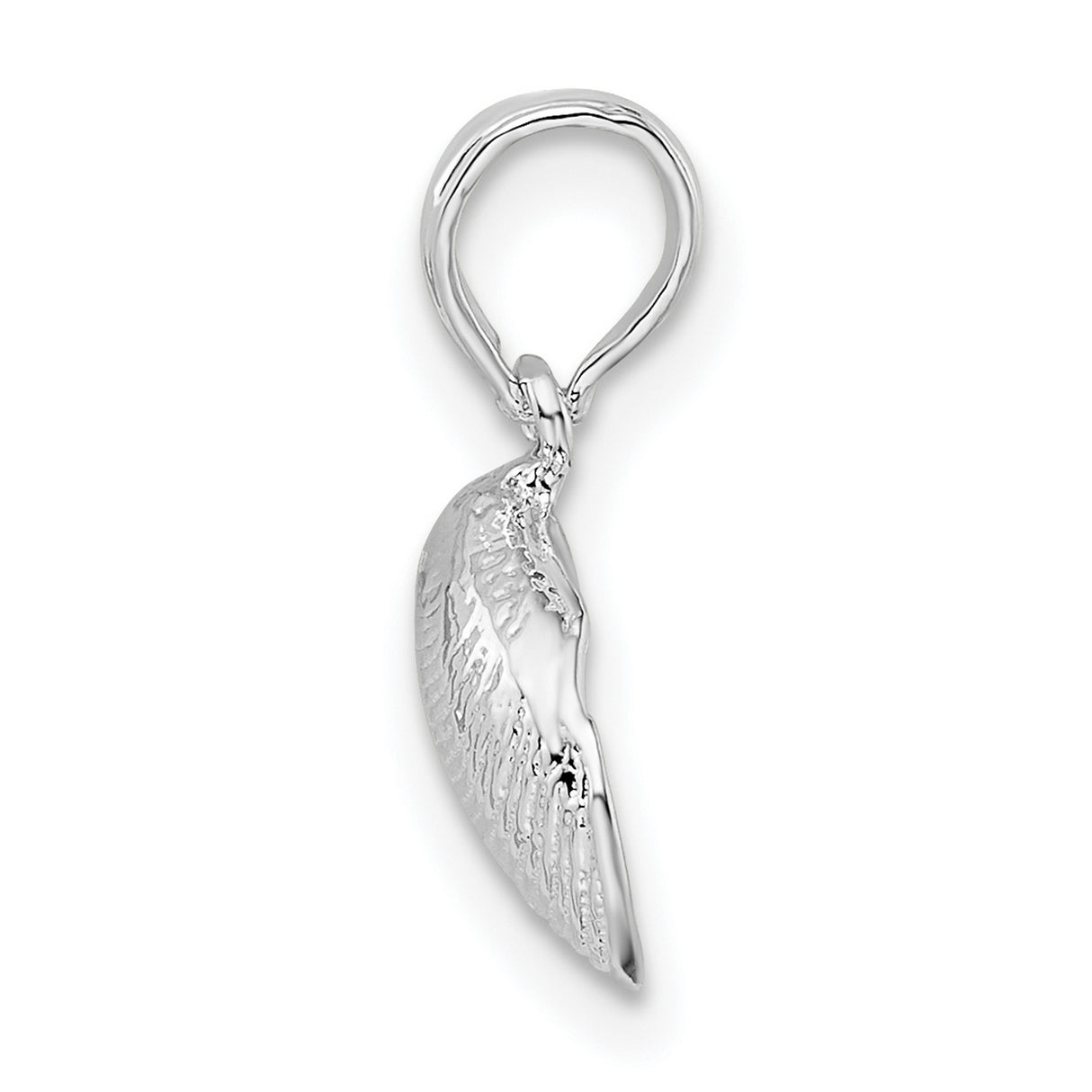 Sterling Silver Seashell Pendant with Realistic Clam Shell Design, Ocean Inspired Jewelry for Women