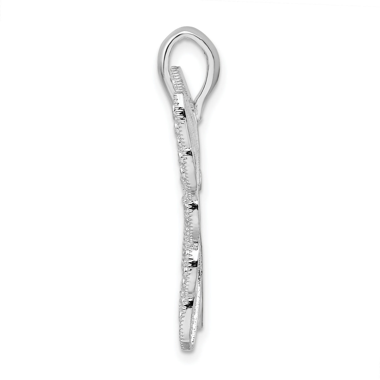 Sterling Silver Butterfly Pendant with Filigree Detailing and High Polish Finish