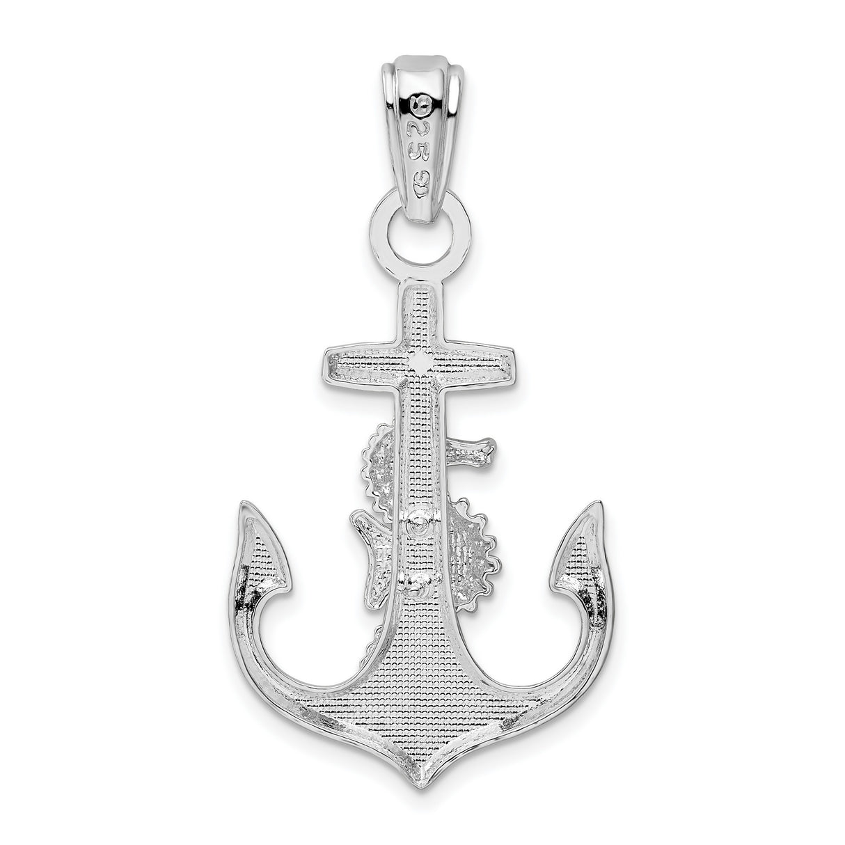Sterling Silver Anchor and Seahorse Pendant, Nautical Cross Christian Ocean Jewelry