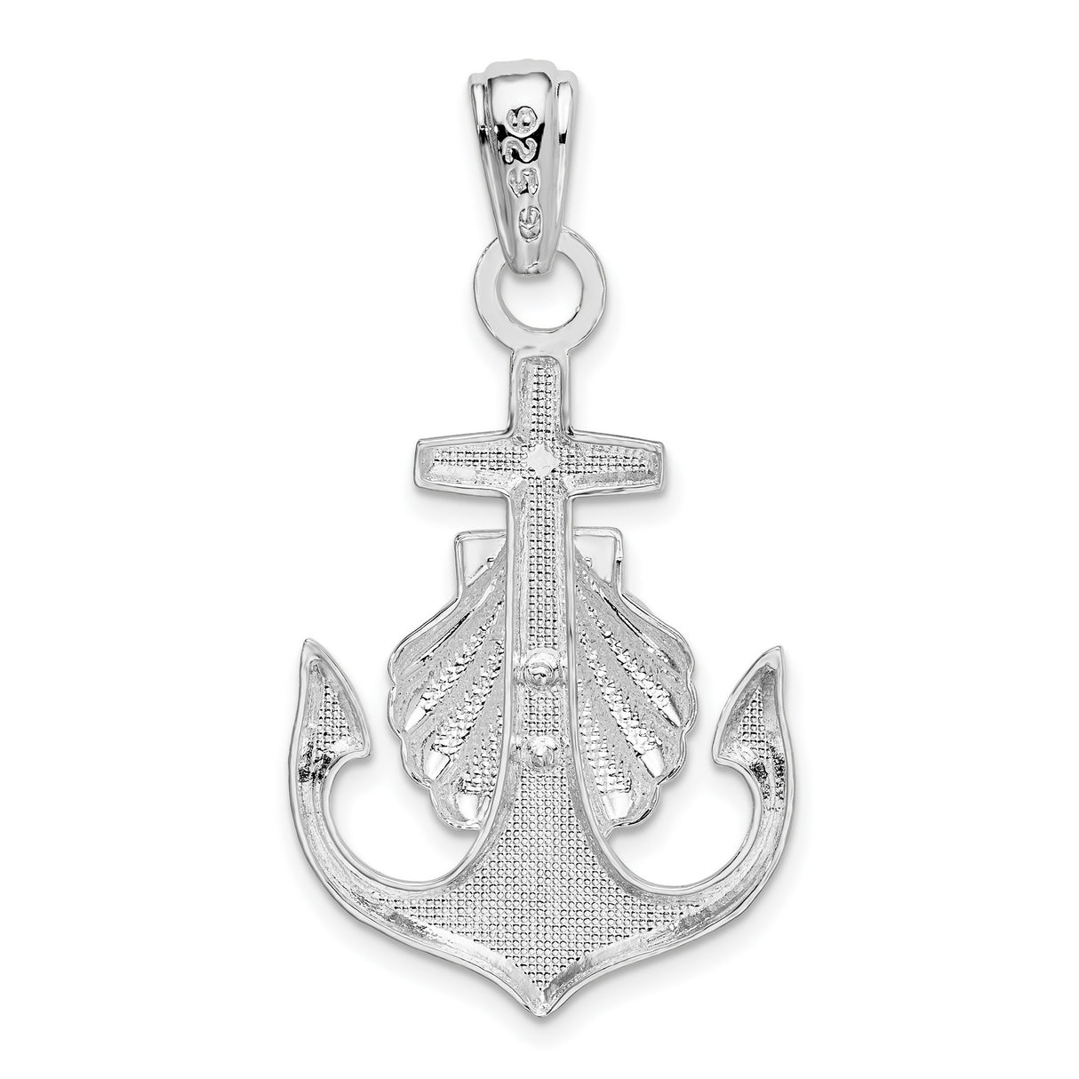 Sterling Silver Anchor Cross Pendant with Scallop Shell, Christian Camino Jewelry for Men and Women