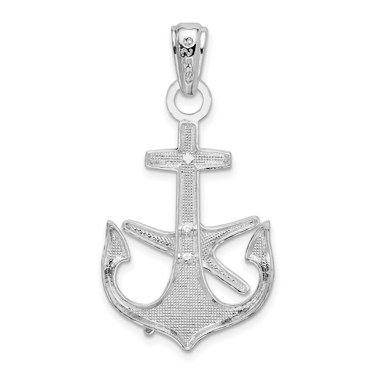 Sterling Silver Anchor Cross Pendant with Starfish Charm, Nautical Christian Jewelry
