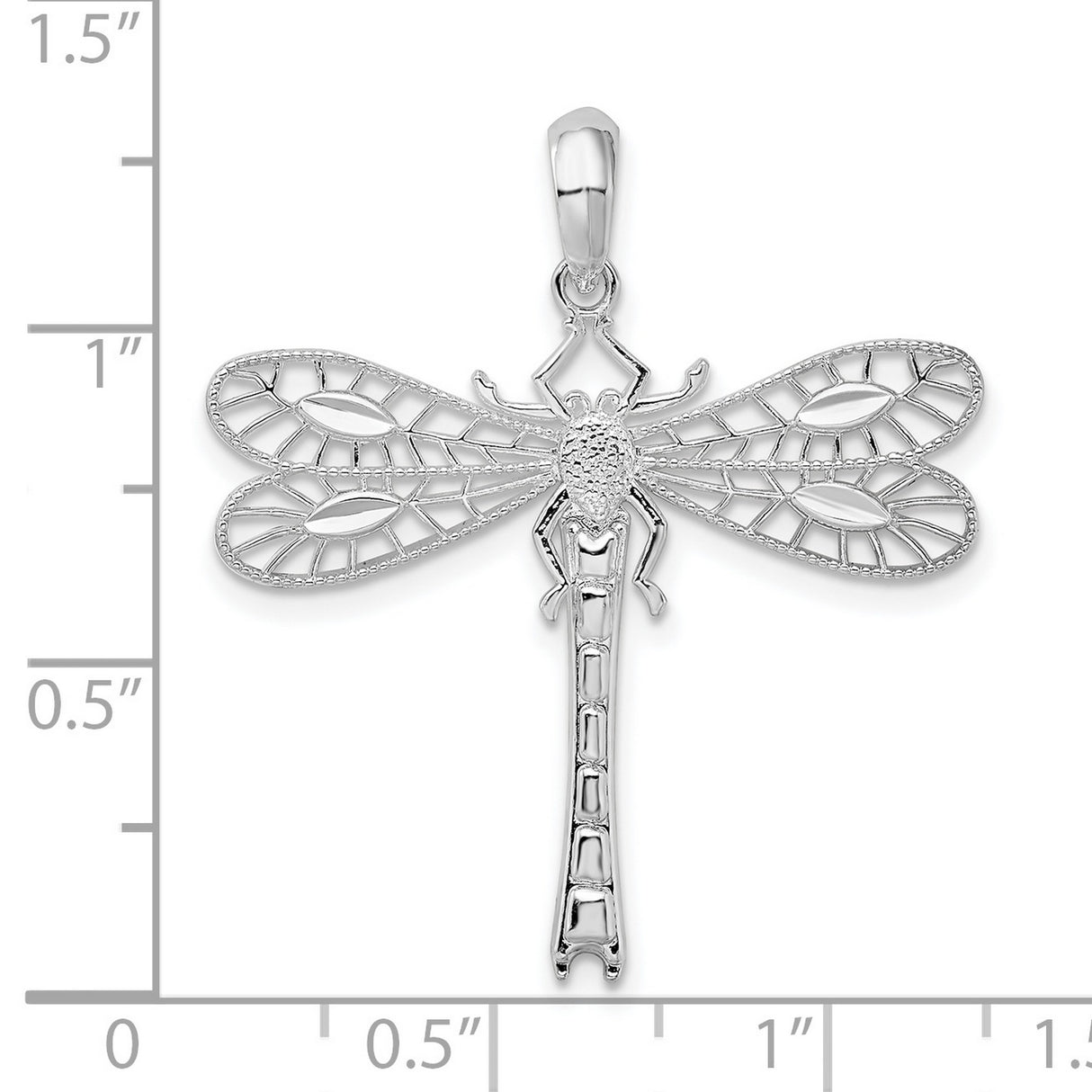 Sterling Silver Dragonfly Pendant with Openwork Wings and Nature-Inspired Design for Women