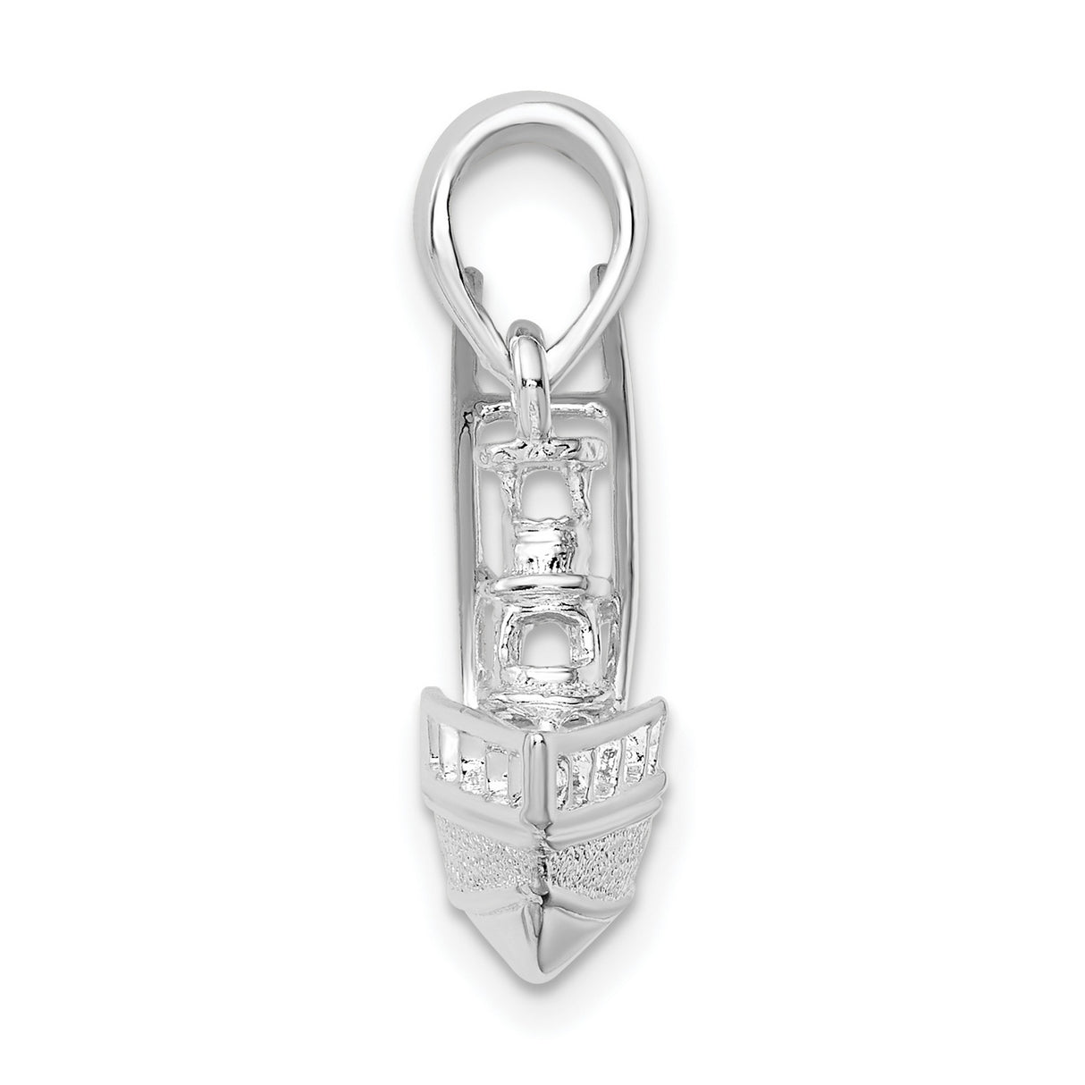 Sterling Silver Yacht Pendant, 3D Boat Design Nautical Maritime Charm