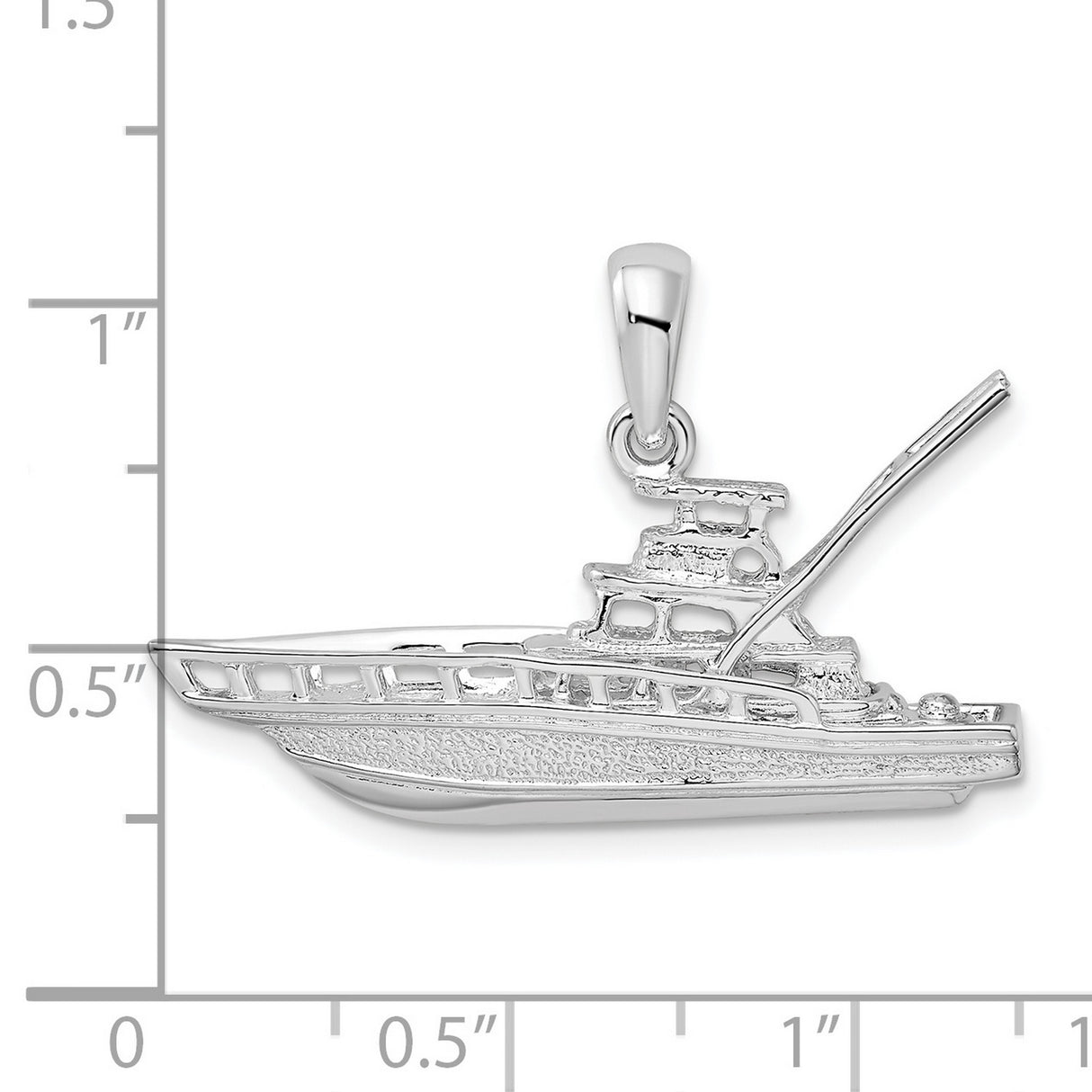 Sterling Silver Yacht Pendant, 3D Boat Design Nautical Maritime Charm