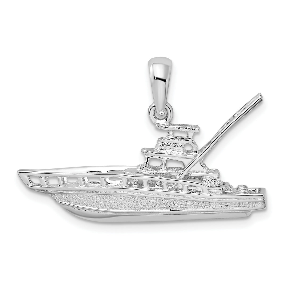 Sterling Silver Yacht Pendant, 3D Boat Design Nautical Maritime Charm