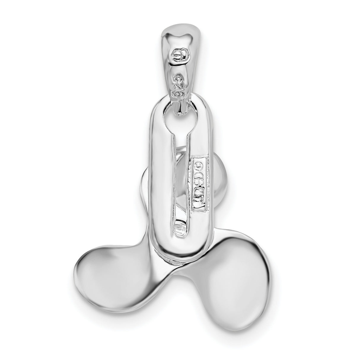 Sterling Silver Boat Propeller Pendant, Three Blade Nautical Charm for Ocean Enthusiasts