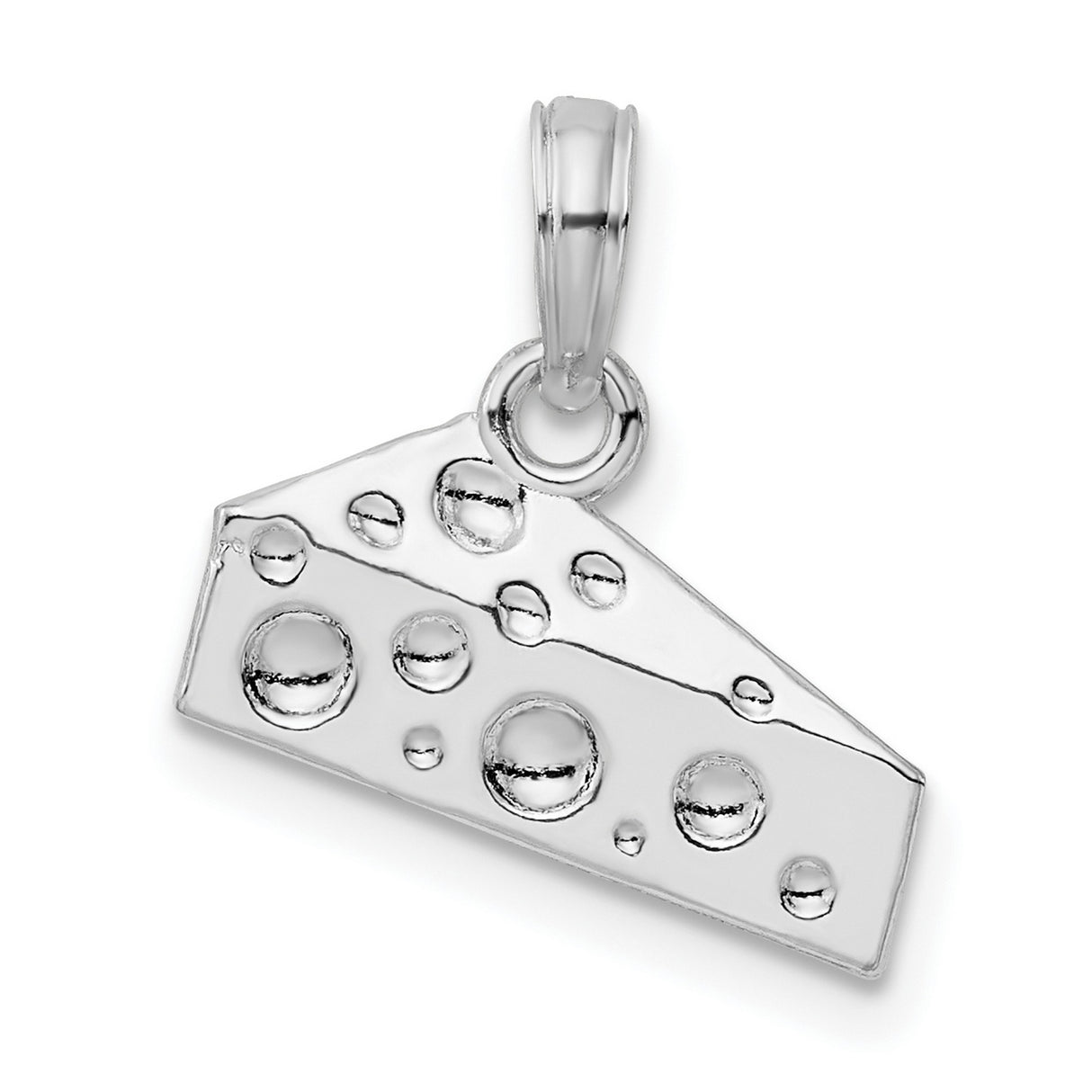 Sterling Silver Cheese Wedge Charm Pendant, Fun Culinary Jewelry for Cheese Lovers
