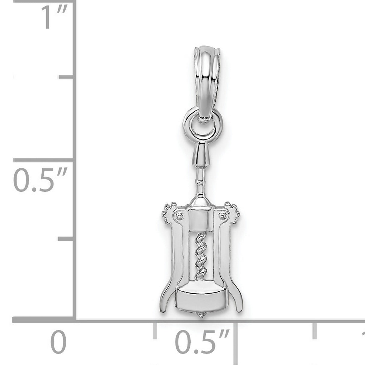 Sterling Silver Corkscrew Pendant, Wine Opener Charm, Culinary Hospitality Jewelry