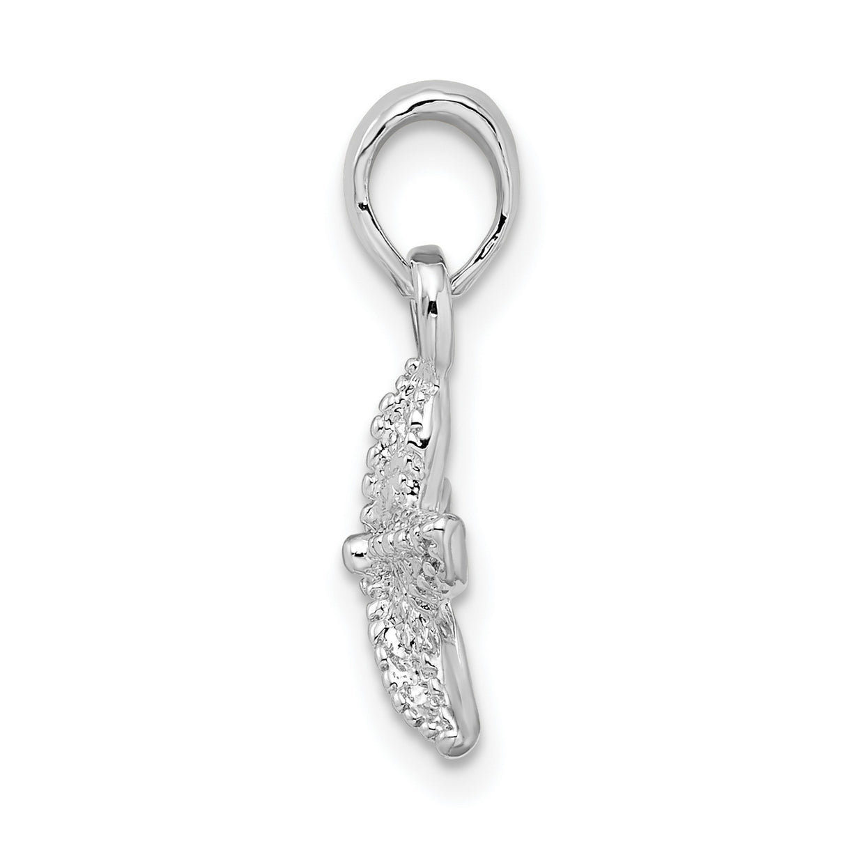 Sterling Silver Starfish Pendant with Textured Detailing, Nautical Ocean-Inspired Design