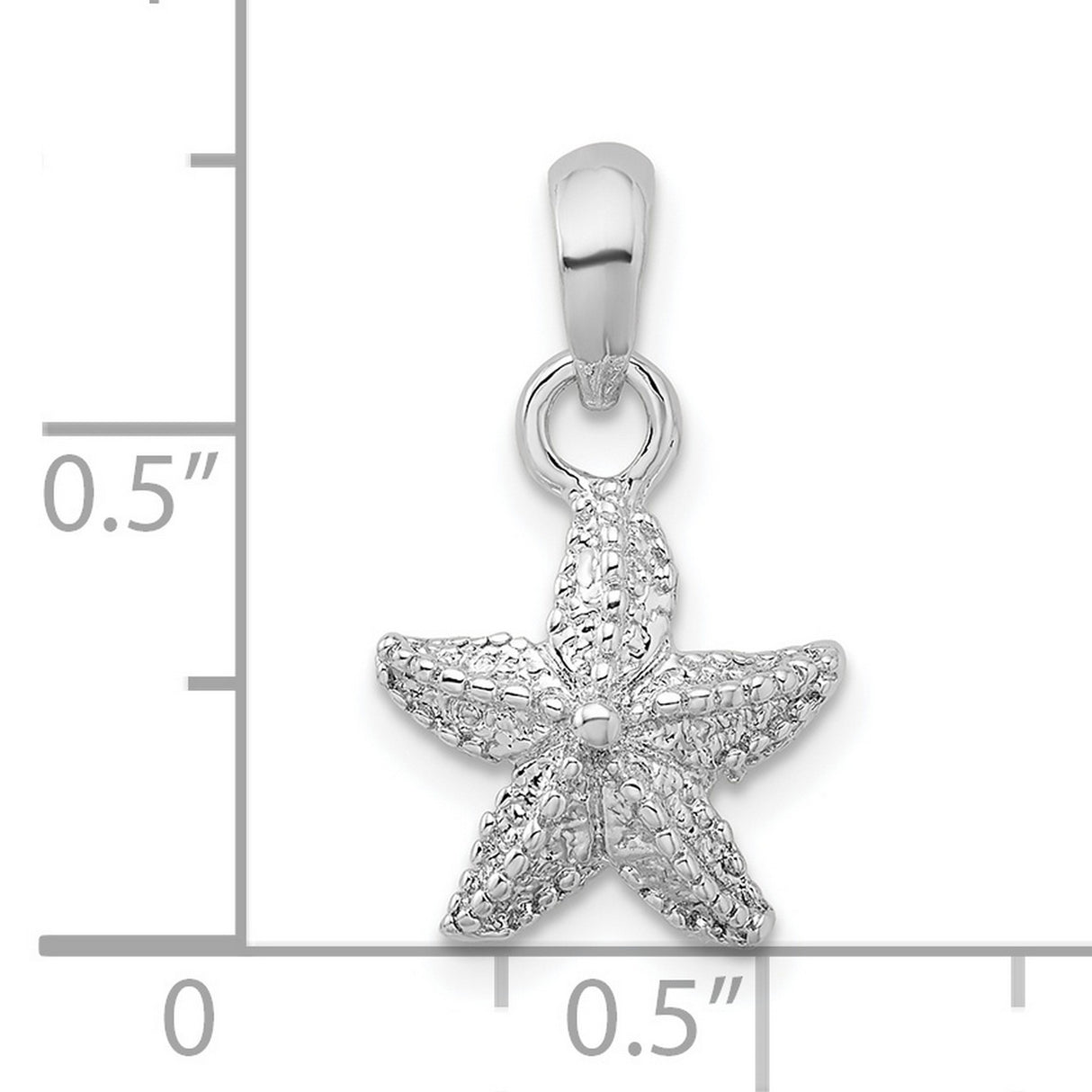 Sterling Silver Starfish Pendant with Textured Detailing, Nautical Ocean-Inspired Design