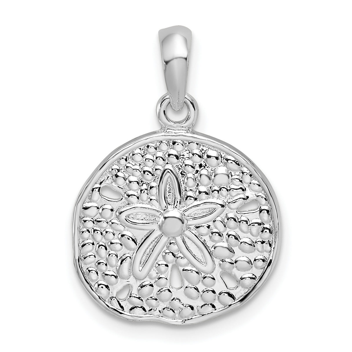 Sterling Silver Sand Dollar Pendant with Detailed Ocean Motif, Nautical Beach Theme for Women