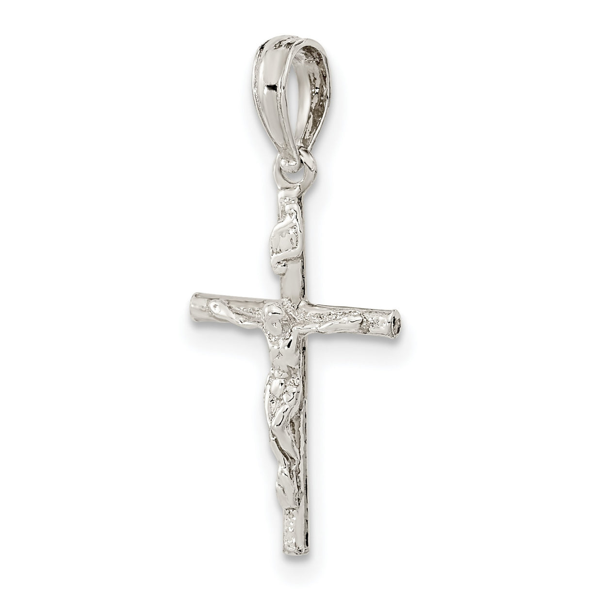 Sterling Silver Crucifix Cross Pendant with Detailed Christ Design, Religious Symbol for Men and Women