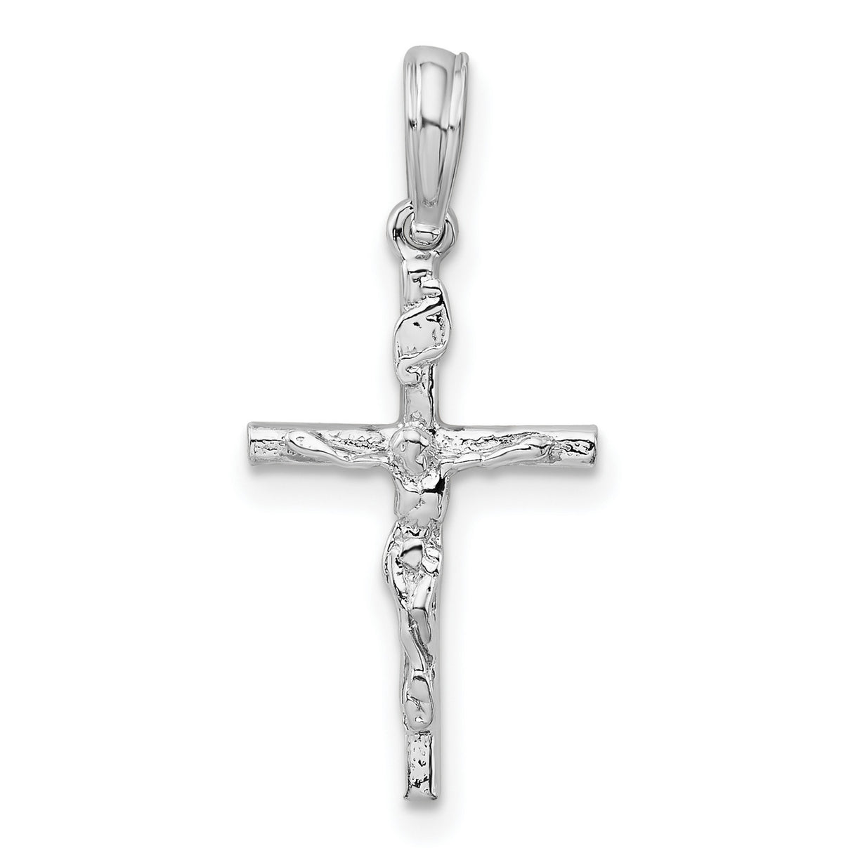 Sterling Silver Crucifix Cross Pendant with Detailed Christ Design, Religious Symbol for Men and Women