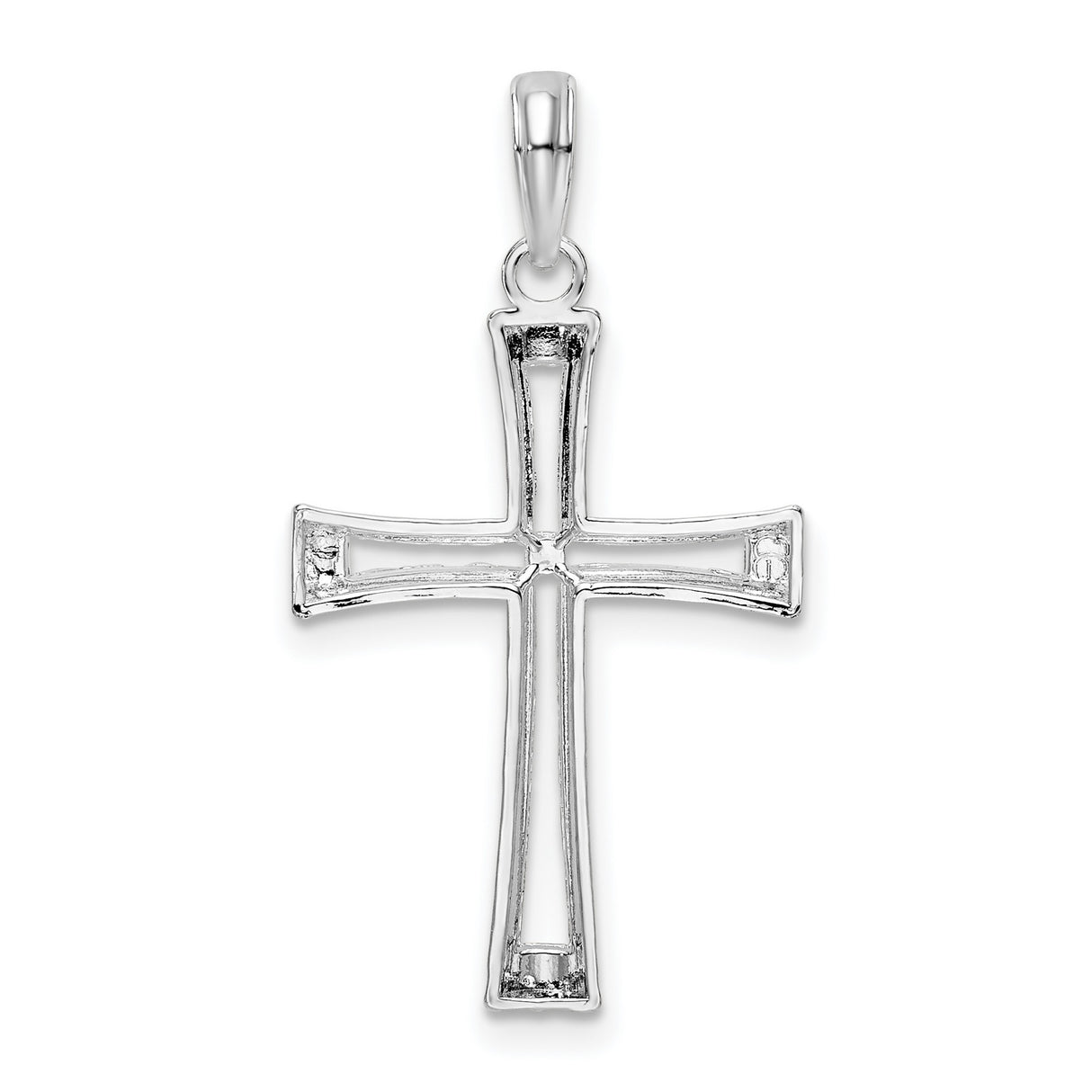 Sterling Silver Cross Pendant with Tapered Arms and Polished Finish for Men and Women