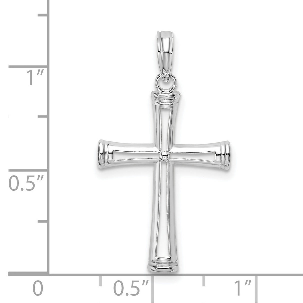 Sterling Silver Cross Pendant with Tapered Arms and Polished Finish for Men and Women