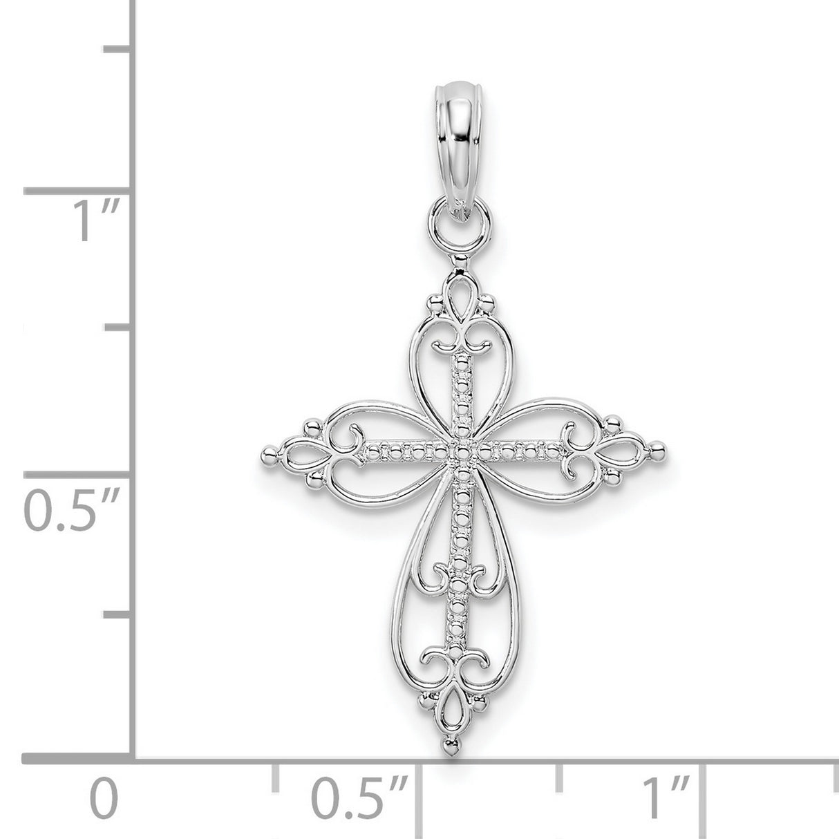 Sterling Silver Cross Pendant with Filigree Openwork Design and Vintage Faith Theme