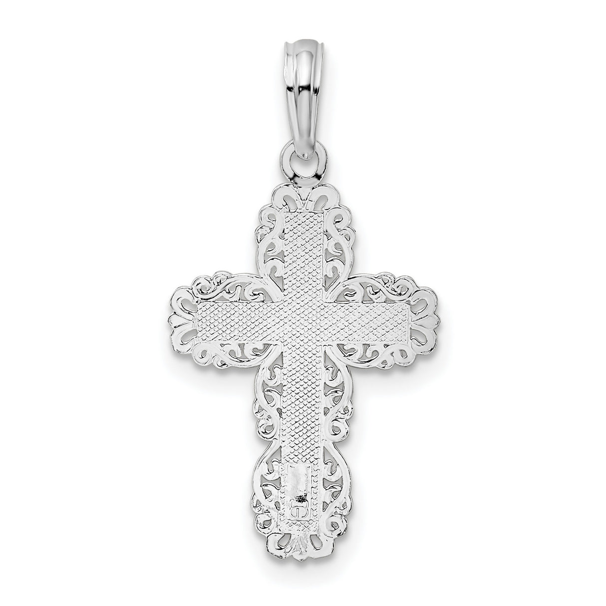 Sterling Silver Cross Pendant with Filigree and Polished Latin Design, Vintage Religious Jewelry