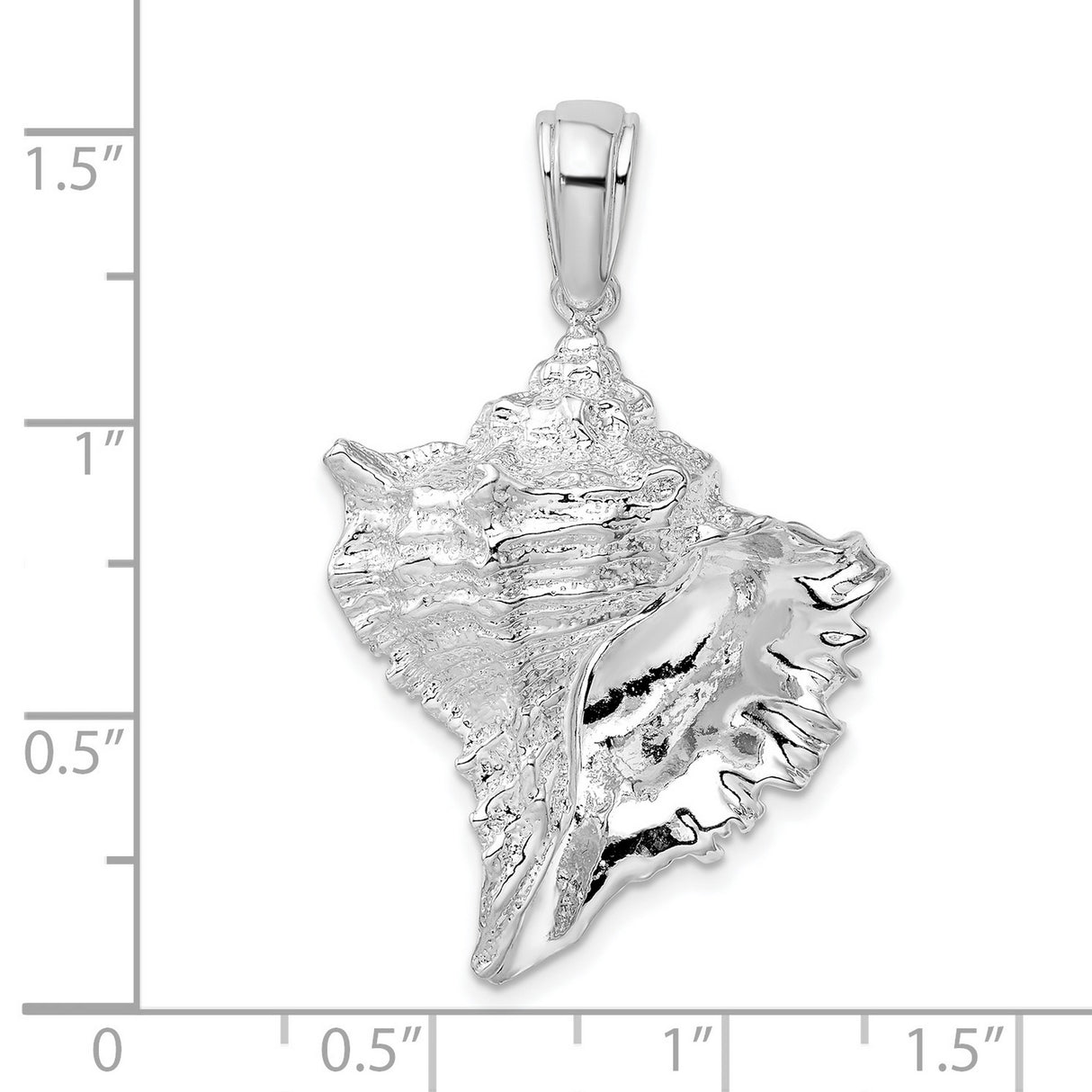 Sterling Silver Conch Shell Pendant with Detailed Ocean-Inspired Design for Women
