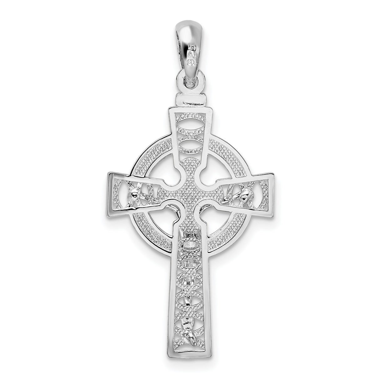 Sterling Silver Crucifix Cross Pendant with Celtic Knot and Christ Figure