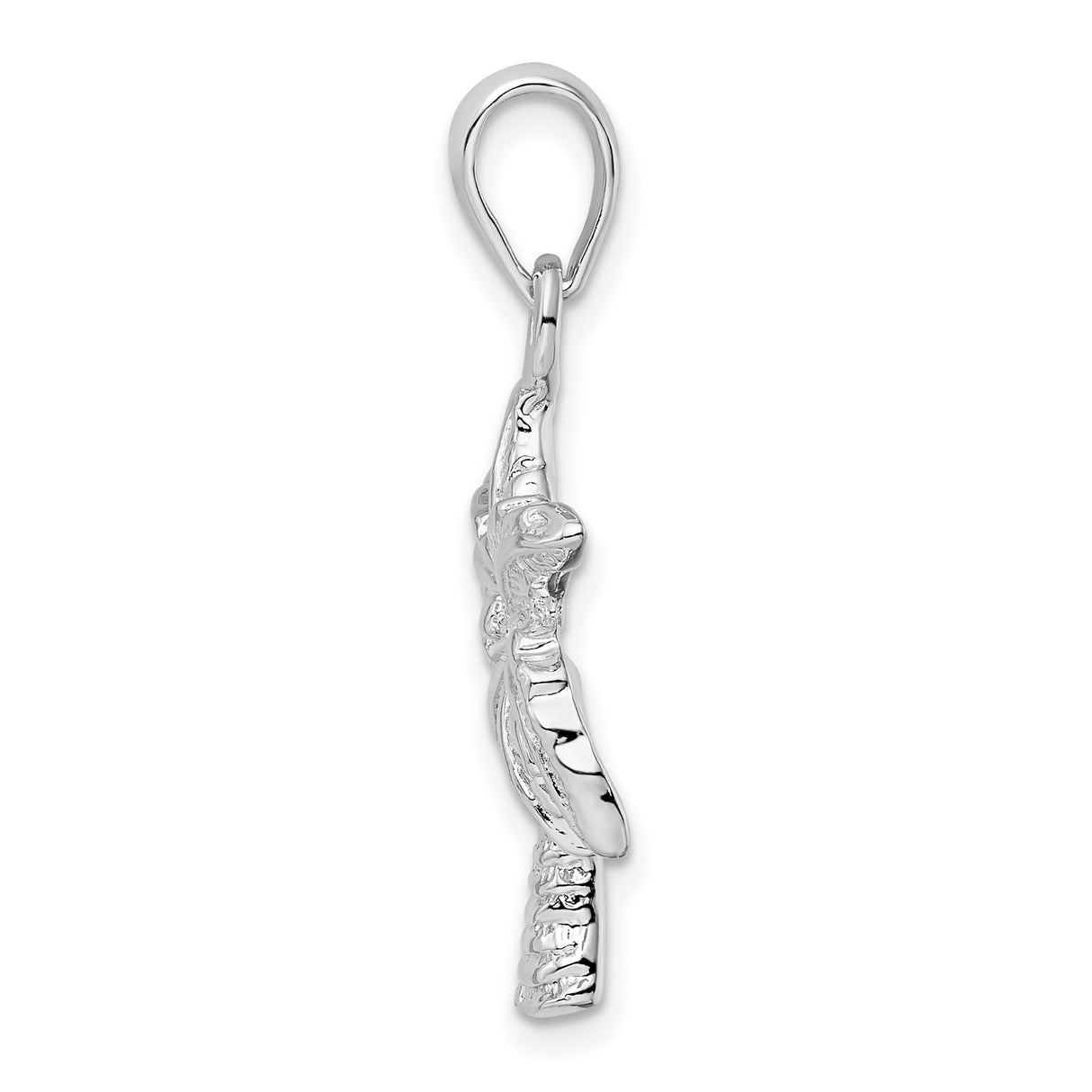 Sterling Silver Palm Tree Pendant with Tropical Leaf Detail, Island Life Charm