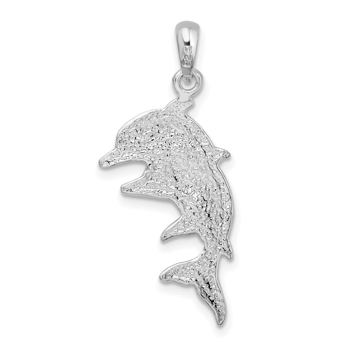 Sterling Silver Dolphin Pendant with Two Leaping Dolphins, Nautical Ocean Theme Jewelry
