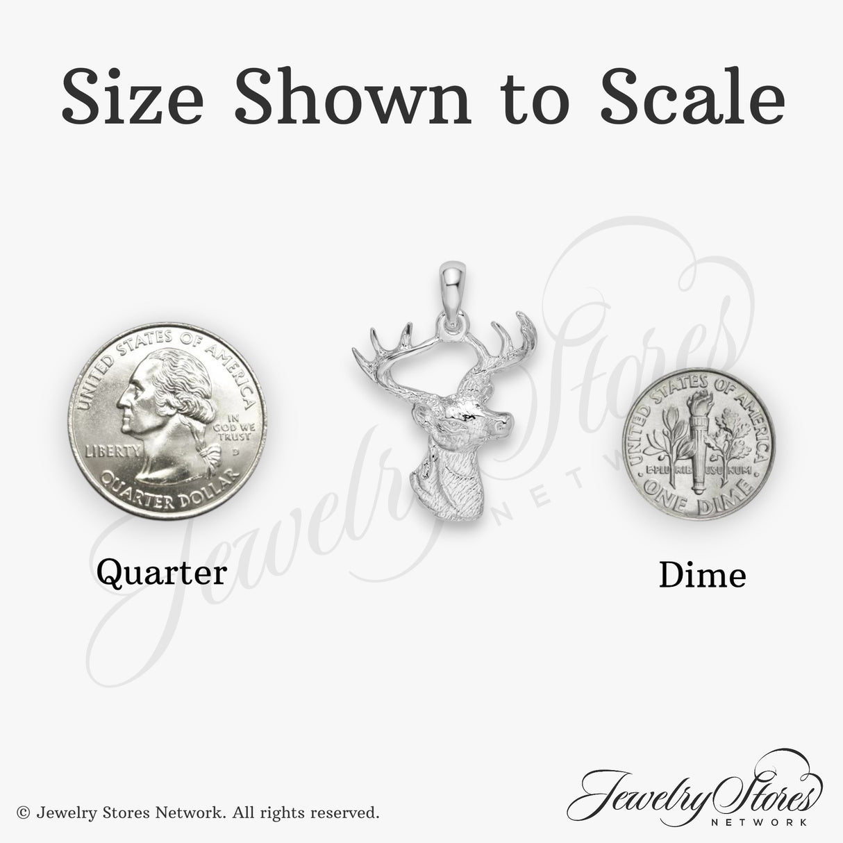 Sterling Silver Deer Head Pendant with Antlers, Rustic Wildlife Hunting Jewelry for Men