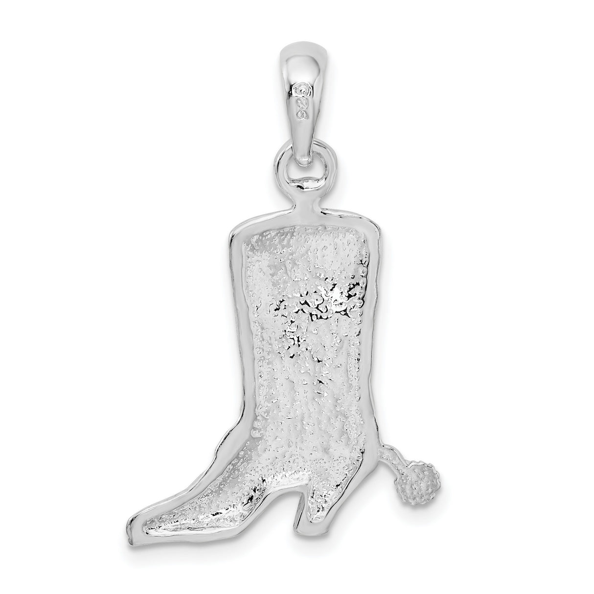 Sterling Silver Cowboy Boot Pendant with Spur and Horse Motif, Western Style Charm