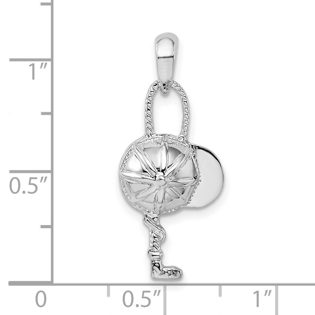 Sterling Silver Key Pendant with Compass Rose, Spiritual Travel Charm for Women and Men