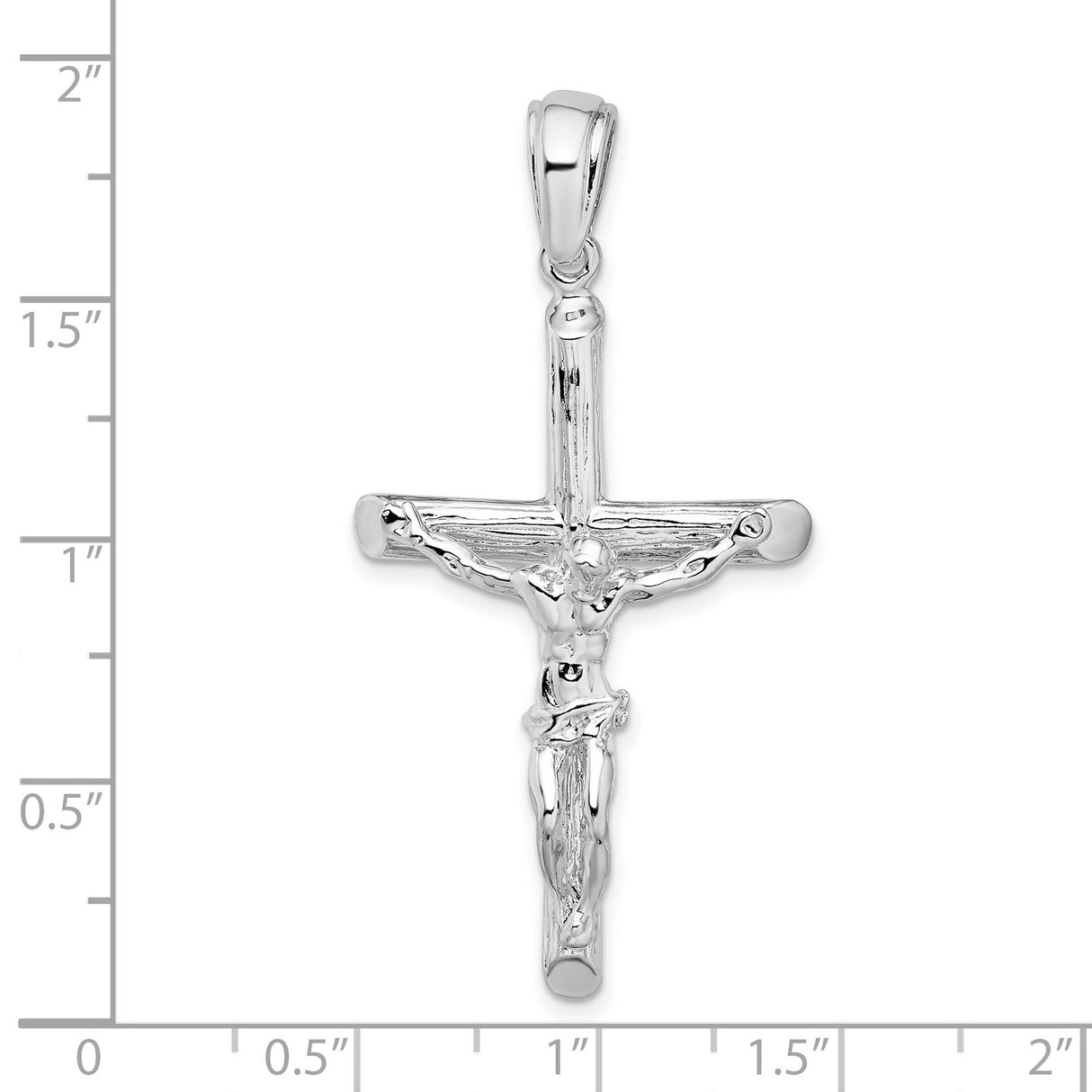 Sterling Silver Crucifix Pendant with Textured Cross Design, Christ on Cross, Religious Jewelry