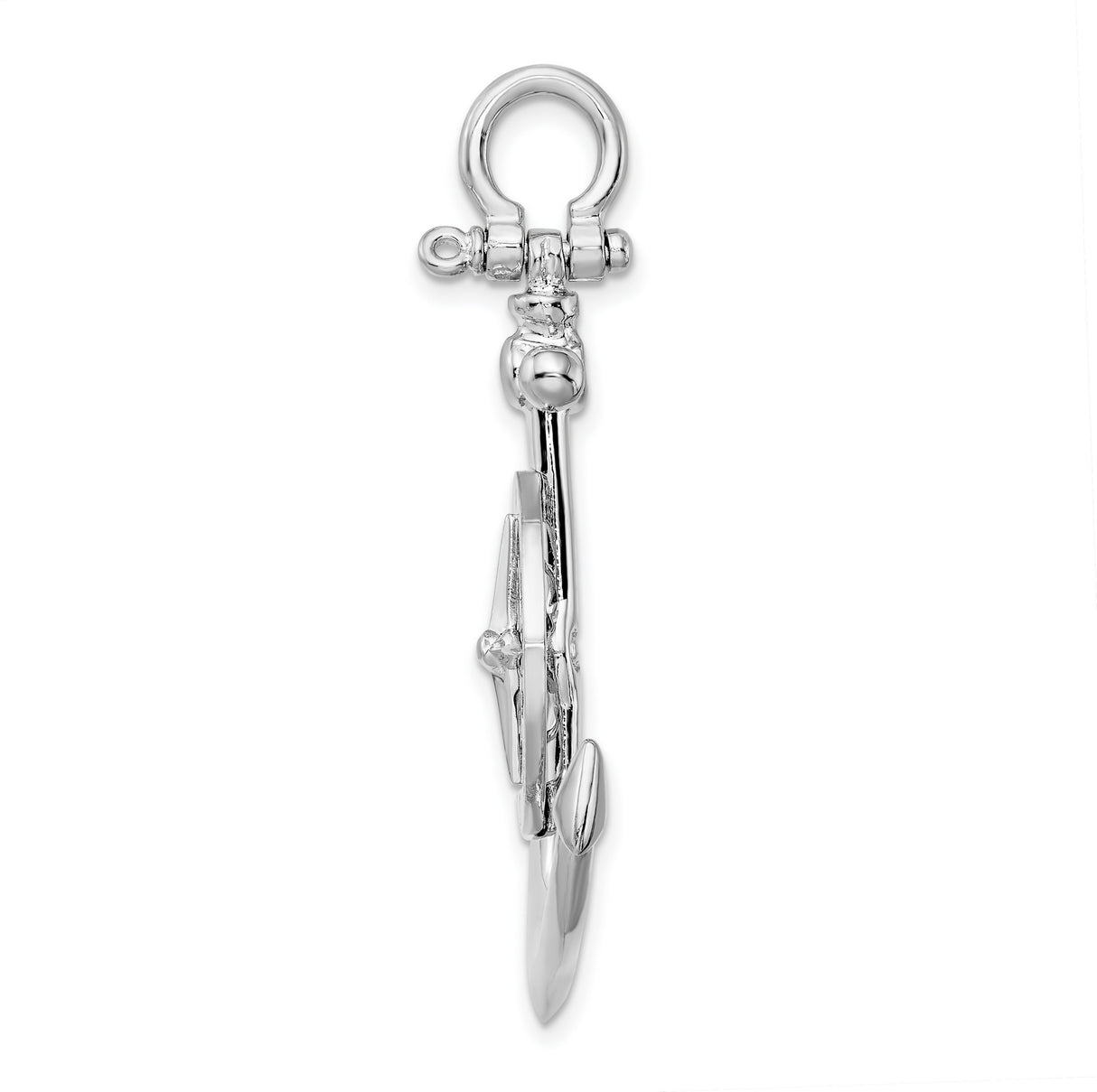 Sterling Silver Anchor Compass Pendant with Compass Rose Design, Nautical and Travel Symbol
