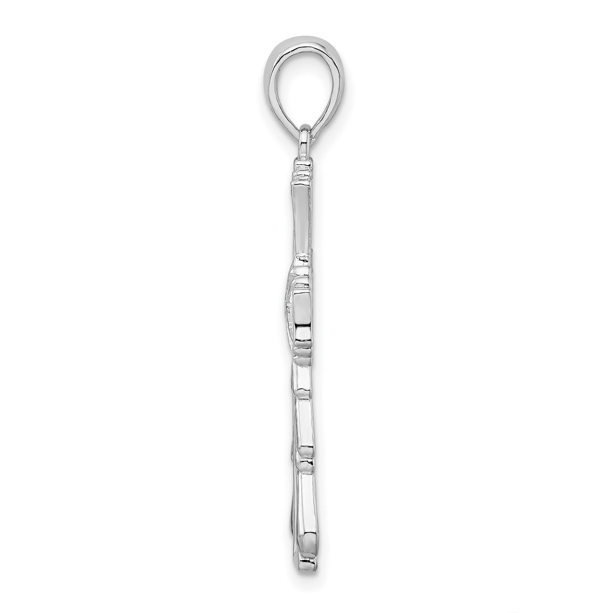 Sterling Silver Cross Pendant with Cut-Out Flared Arms and Polished Finish