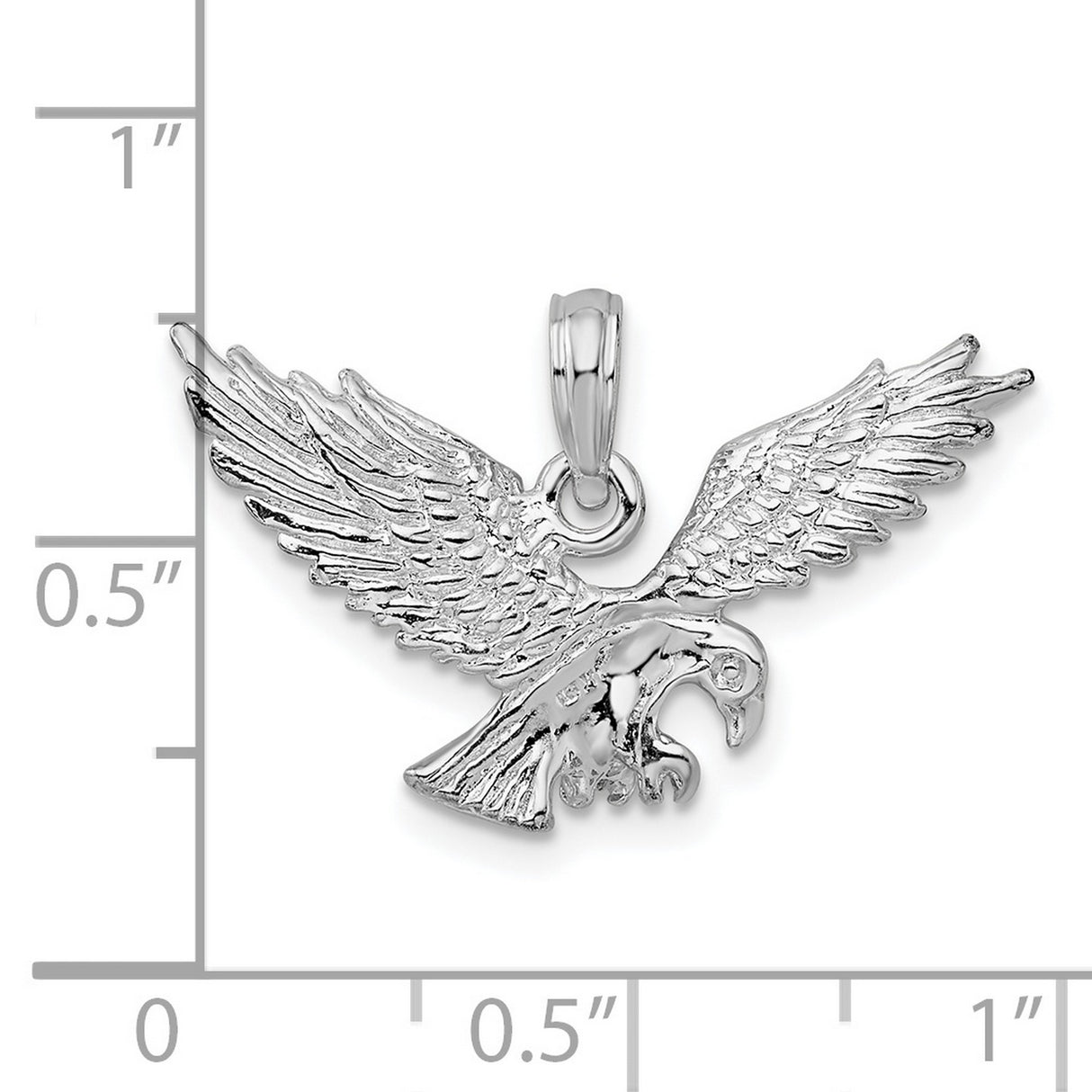 Sterling Silver Eagle Pendant with Outstretched Wings, Patriotic Wildlife Jewelry for Men