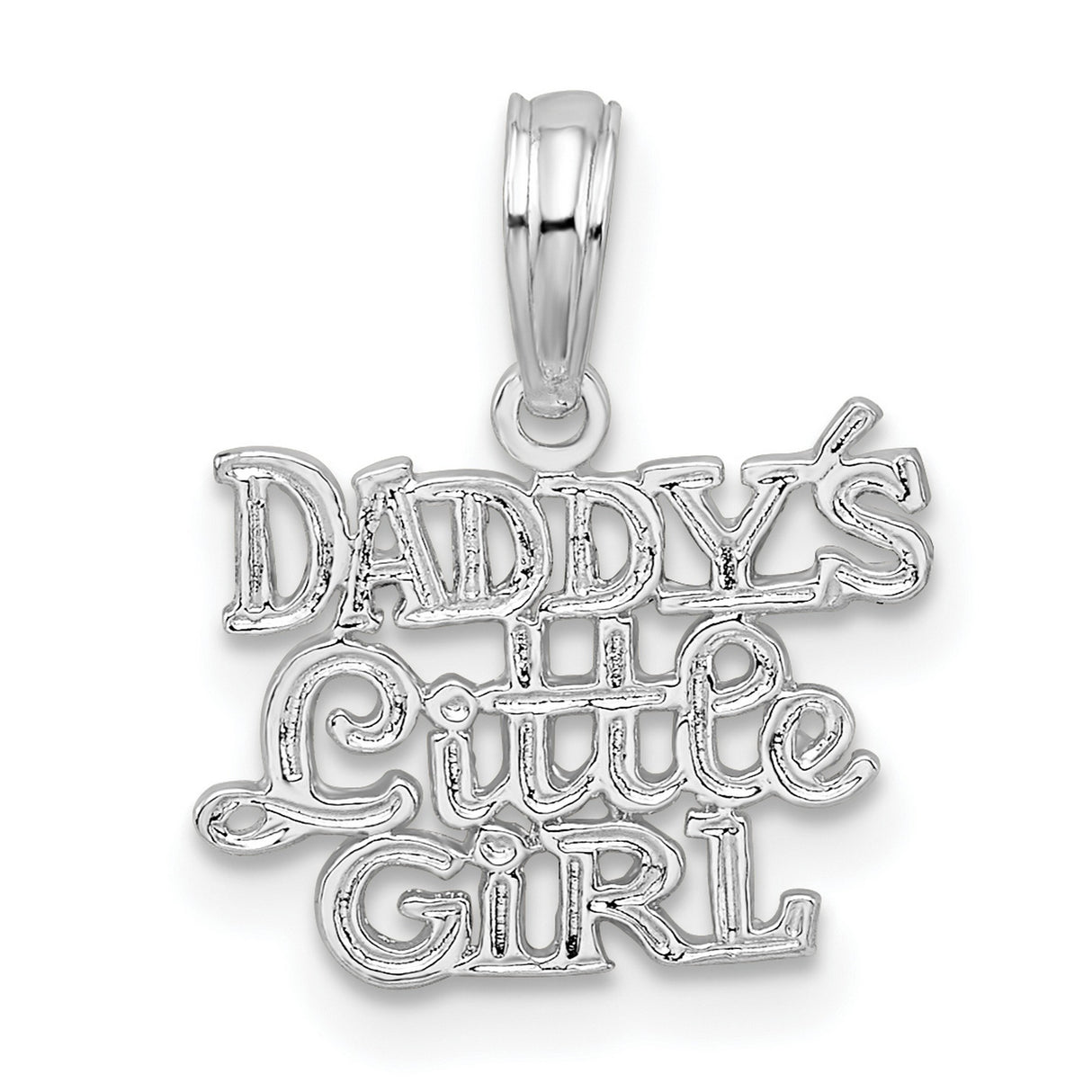 Sterling Silver Pendant with Daddys Little Girl and Heart Charm, Family Keepsake for Daughters