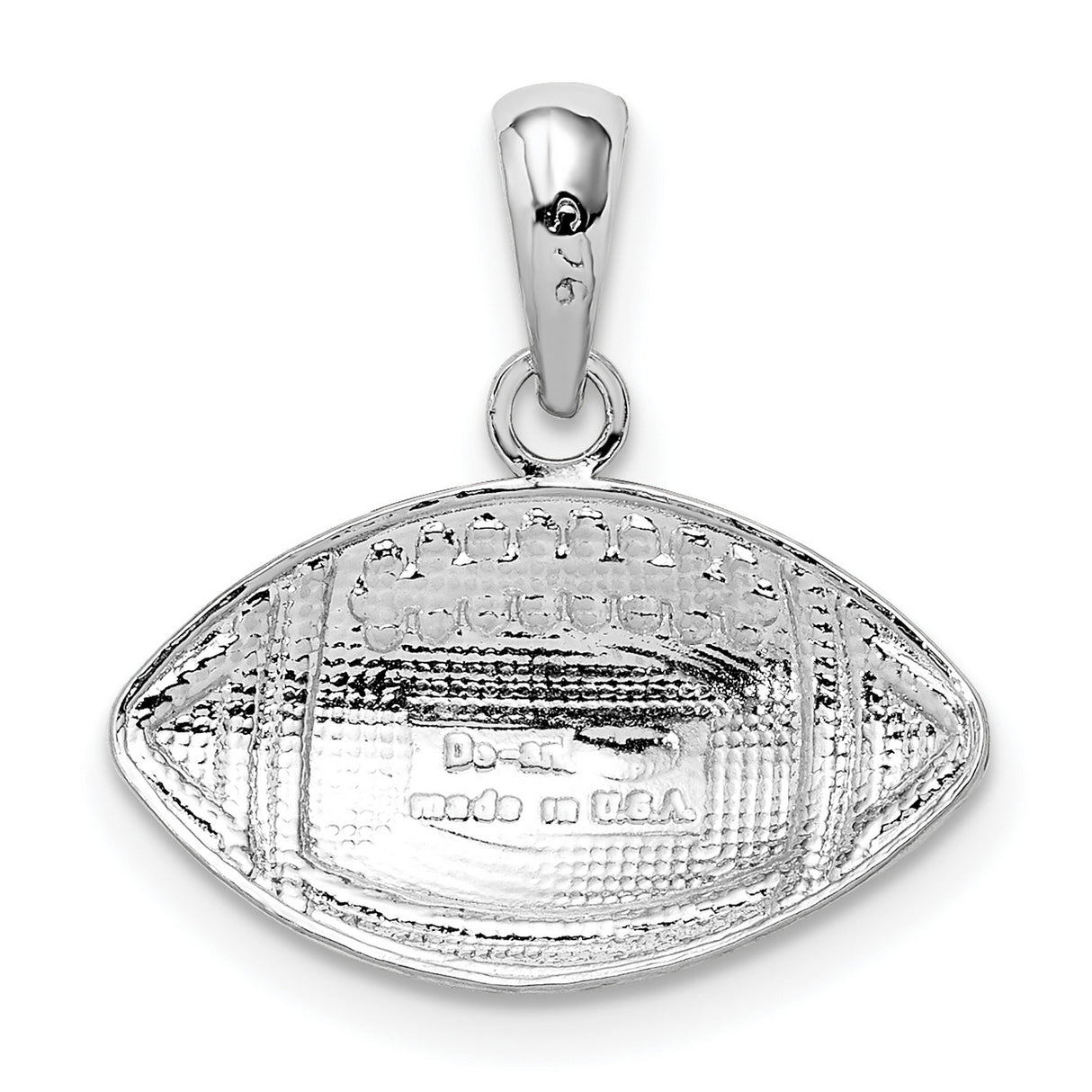 Sterling Silver Football Pendant with Laces, Unisex Sports Charm, Team Spirit Jewelry