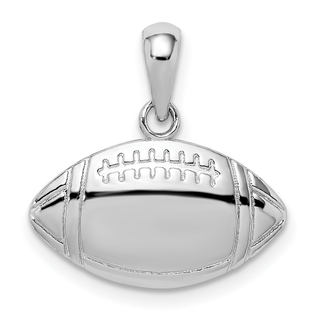 Sterling Silver Football Pendant with Laces, Unisex Sports Charm, Team Spirit Jewelry