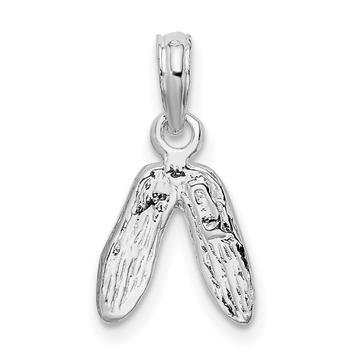 Sterling Silver Ballet Slippers Pendant with Detailed Ballet Shoe Design for Women