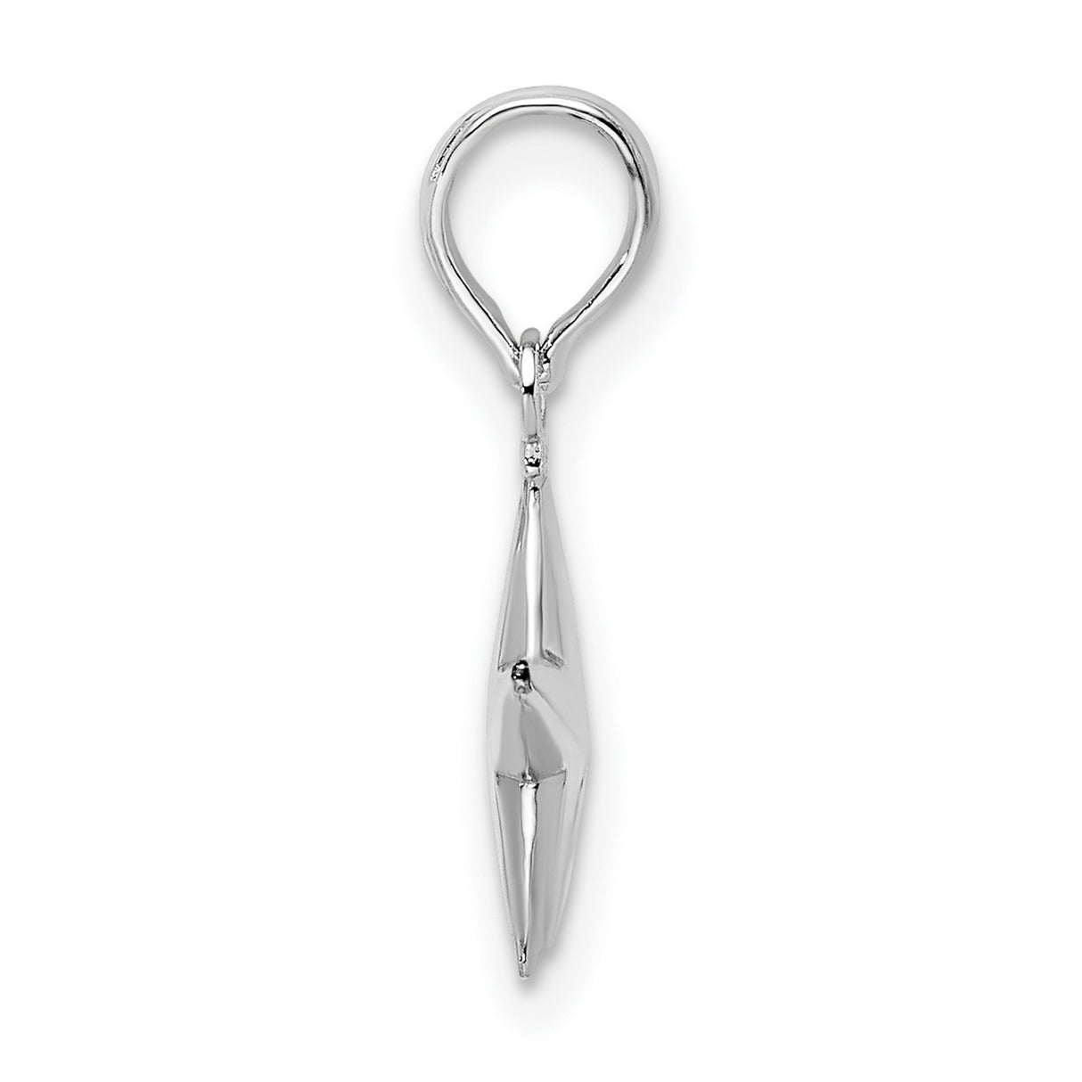 Sterling Silver Five Point Star Pendant, Polished 3D Celestial Charm for Women or Unisex