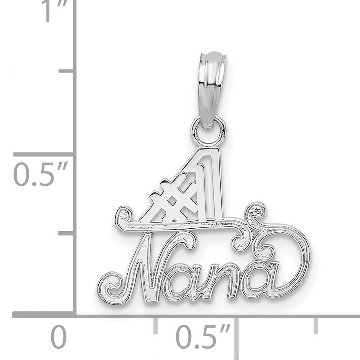 Sterling Silver Number One Nana Pendant, Cutout Family Charm for Grandmother Appreciation