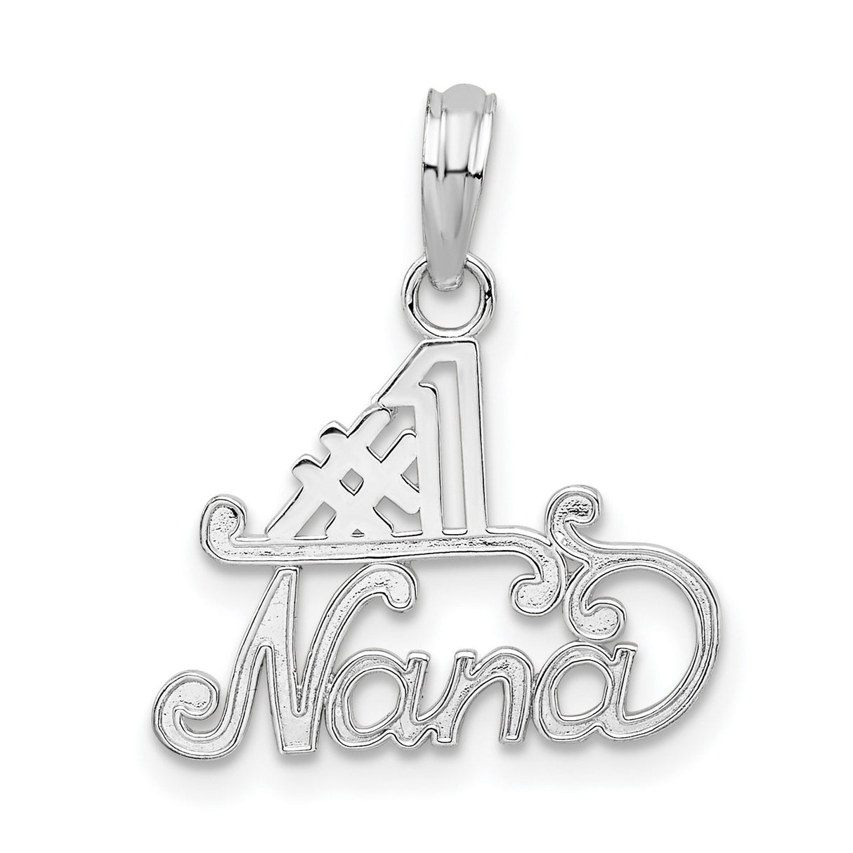 Sterling Silver Number One Nana Pendant, Cutout Family Charm for Grandmother Appreciation