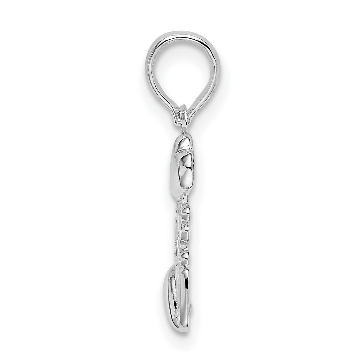 Sterling Silver I Love You Pendant with Raised Heart Accents, Romantic Jewelry for Women